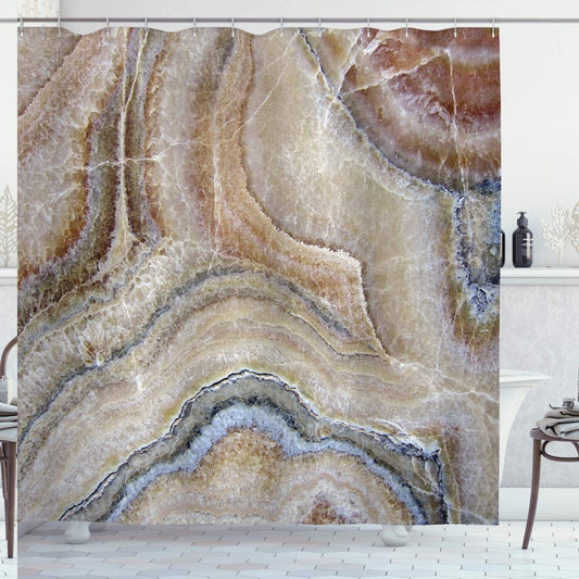 Marble Print Shower Curtain 69x75 Pale Blue