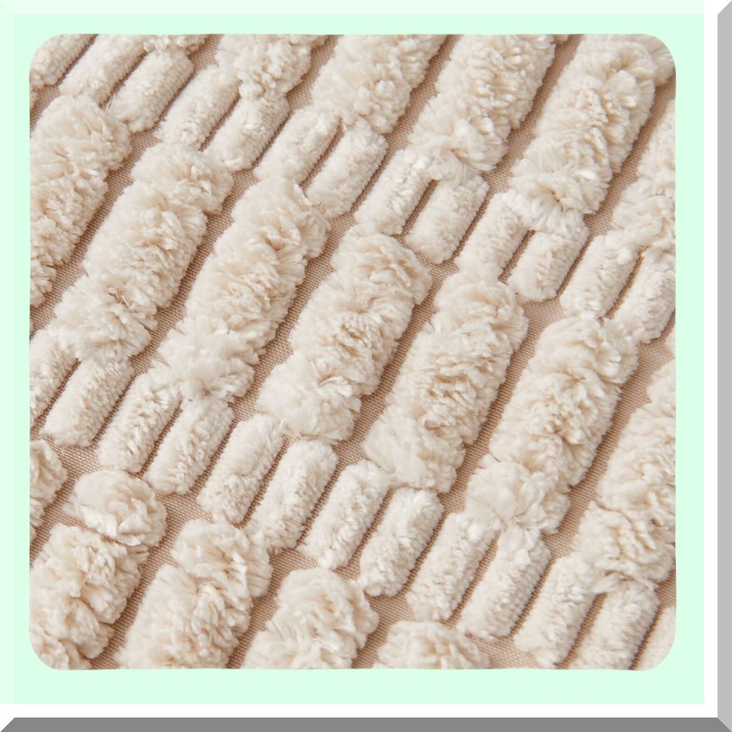 Boho Chic Striped Corduroy Pillow Covers - Set of 4 Decorative Cushion Cases for Couch Sofa Bed, 18 x 18, Soft Cream White Living Room Decor