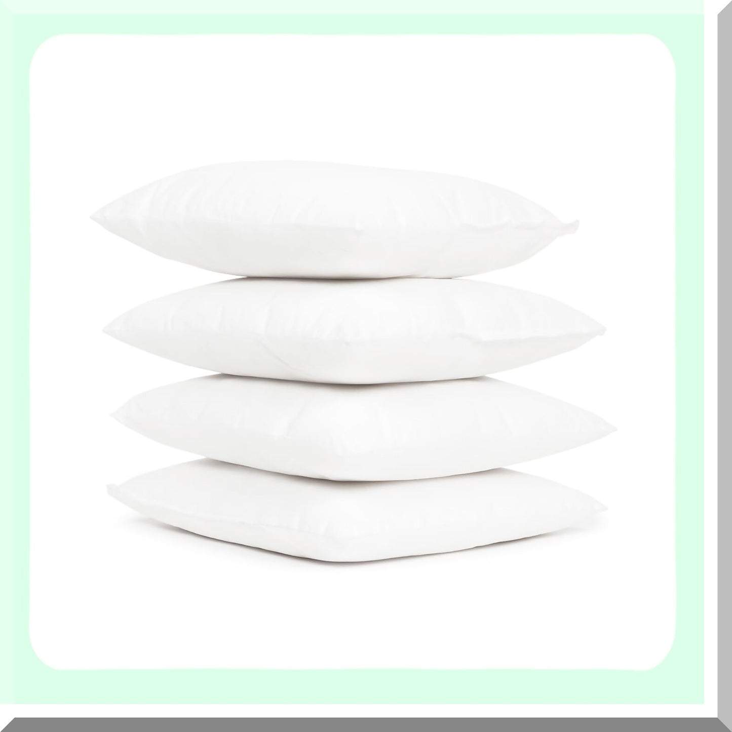 UltraPlush Comfort Throw Pillow Inserts - Premium 65 GSM Non-Woven Fabric with 15D Silicon Fiber Filling - Durable Soft Universal Home Decor Office Indoor Outdoor Square Cushions - 16" x 16" - Pack of 4 - White Luxe Set