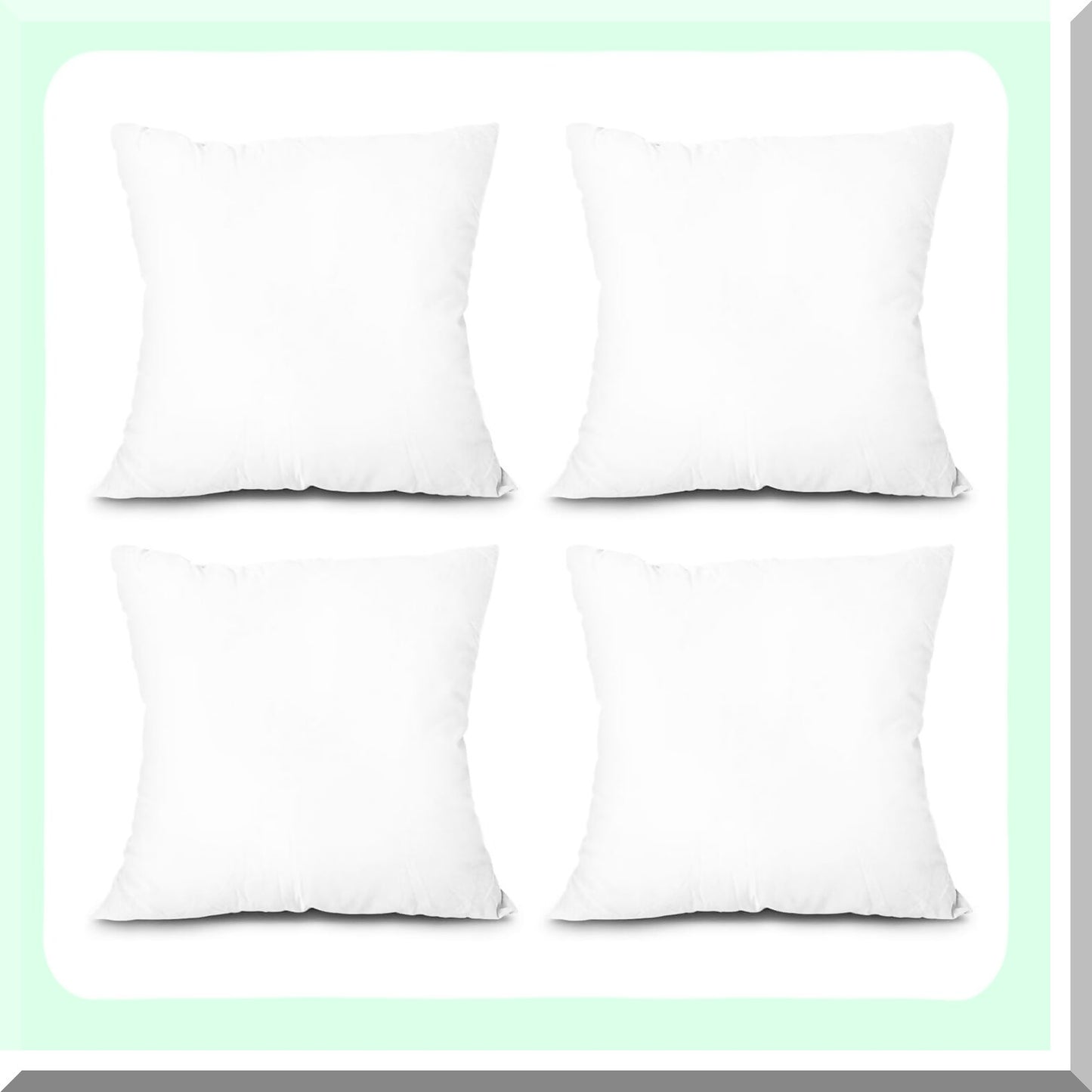 UltraPlush Comfort Throw Pillow Inserts - Premium 65 GSM Non-Woven Fabric with 15D Silicon Fiber Filling - Durable Soft Universal Home Decor Office Indoor Outdoor Square Cushions - 16" x 16" - Pack of 4 - White Luxe Set