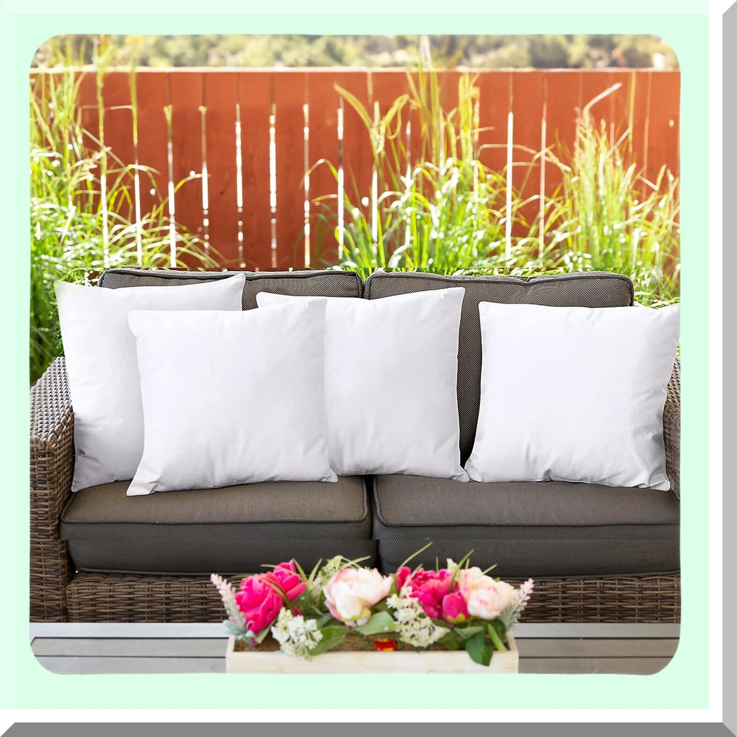 UltraPlush Comfort Throw Pillow Inserts - Premium 65 GSM Non-Woven Fabric with 15D Silicon Fiber Filling - Durable Soft Universal Home Decor Office Indoor Outdoor Square Cushions - 16" x 16" - Pack of 4 - White Luxe Set