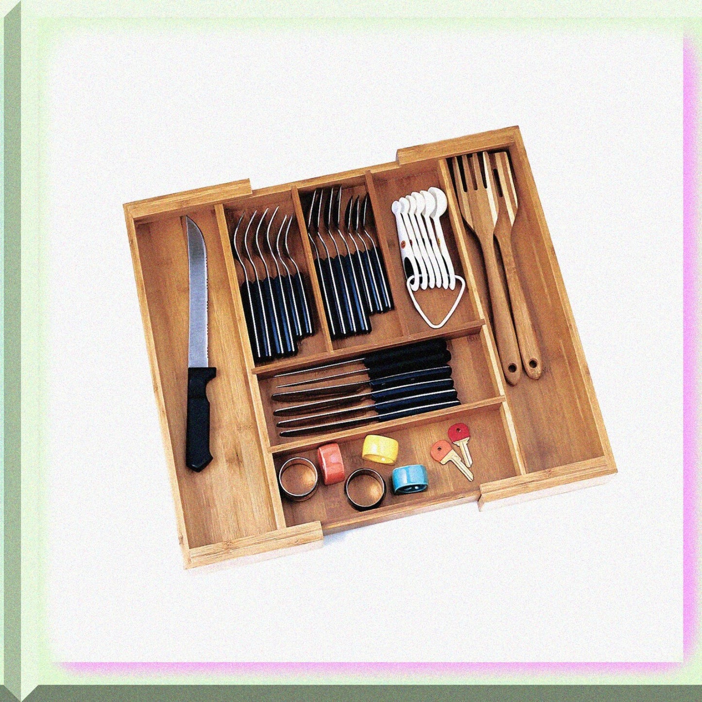Bamboo Expandable Drawer Organizer 23-Inch