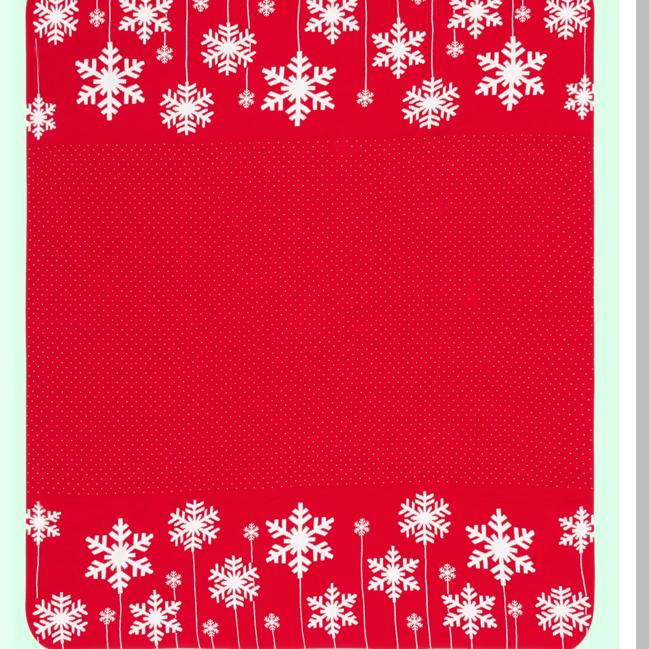 Frosty Snowflake Reversible Cotton Throw Blanket - 50x60 Inch Red/White Decorative Sofa & Bedroom Accent