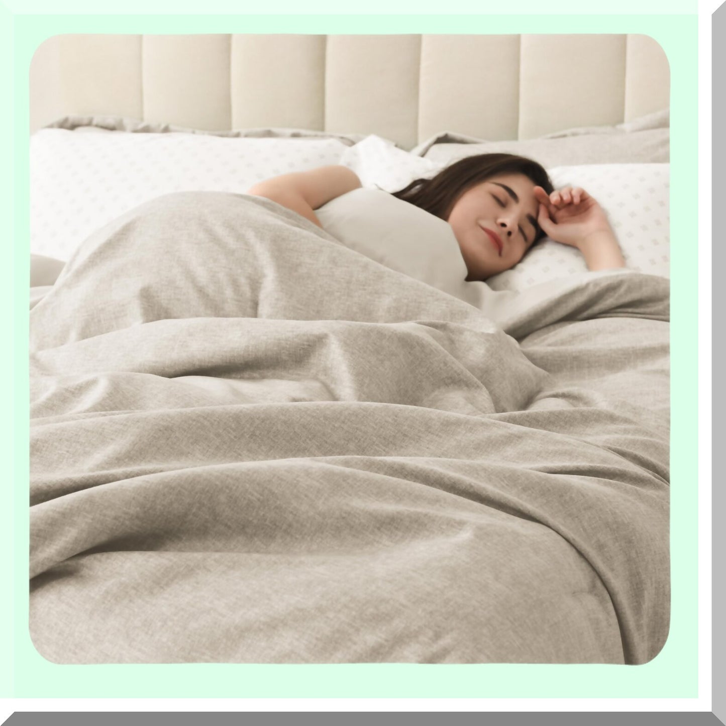 Boho Farmhouse Queen Comforter Set - 7 Piece Bedding Gift Bag with Sheets, Pillowcases, Shams - Taupe Queen Size Bed Set