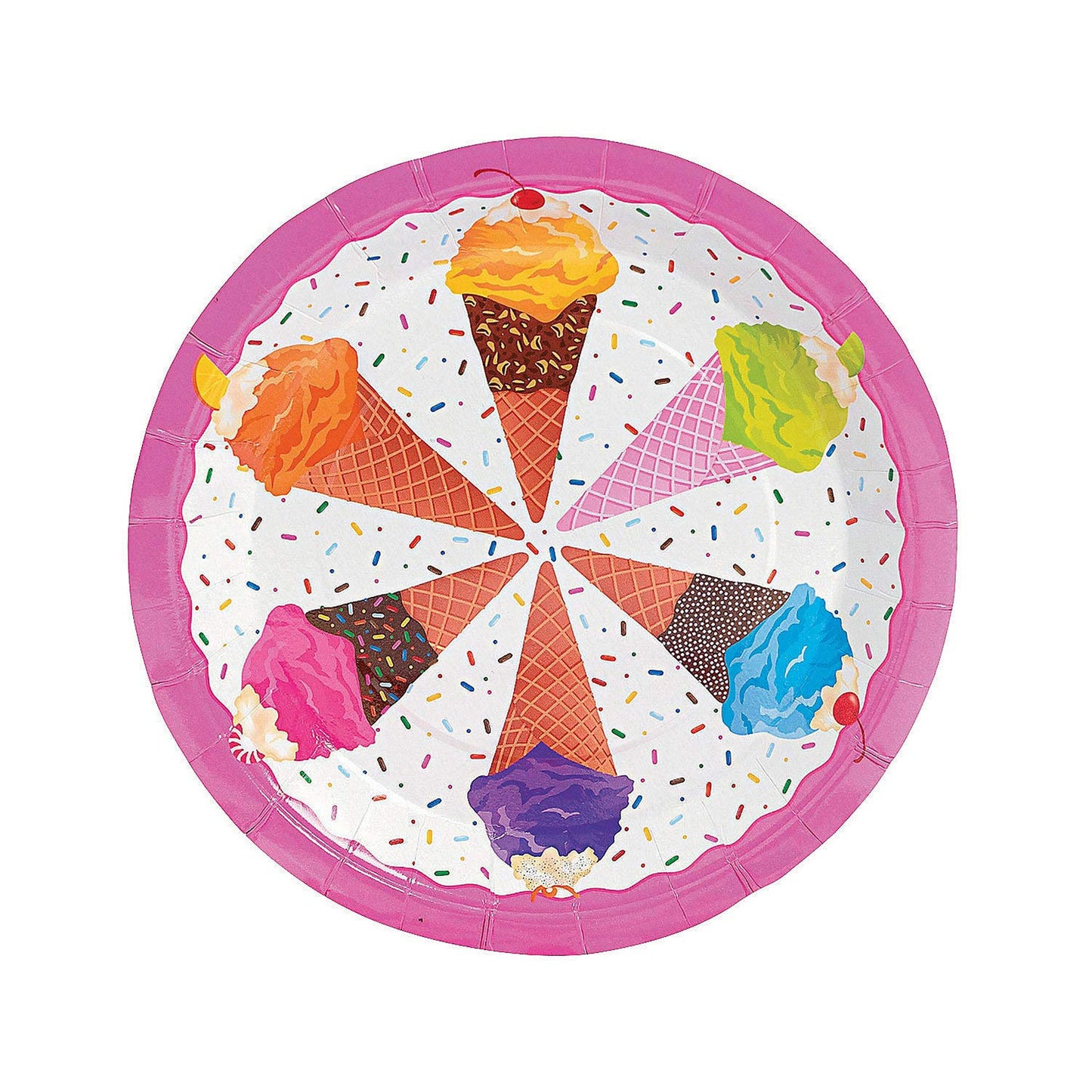 Ice Cream Dinner Plates for Birthday Party Supplies
