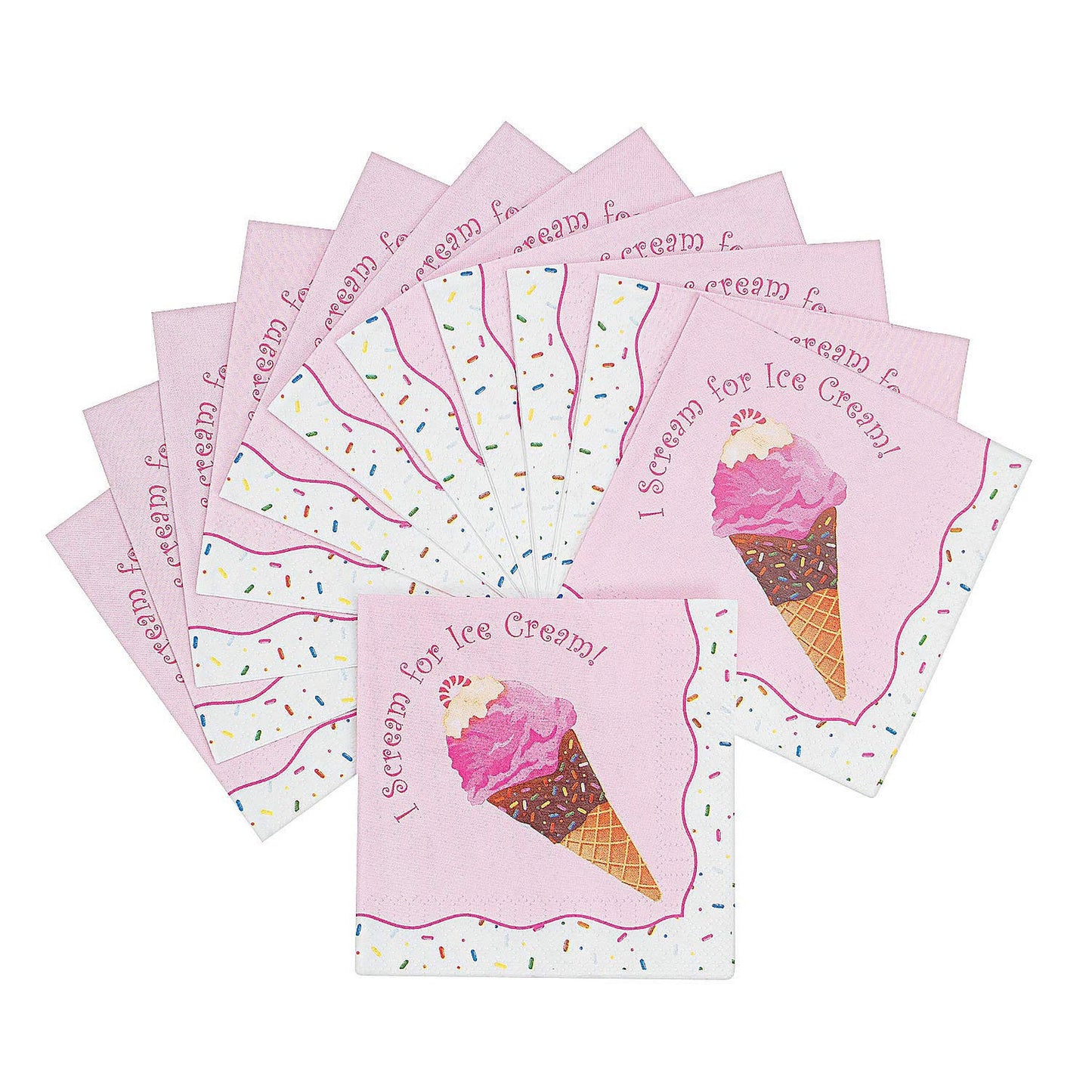 Ice Cream Beverage Napkins for Birthday Party Supplies