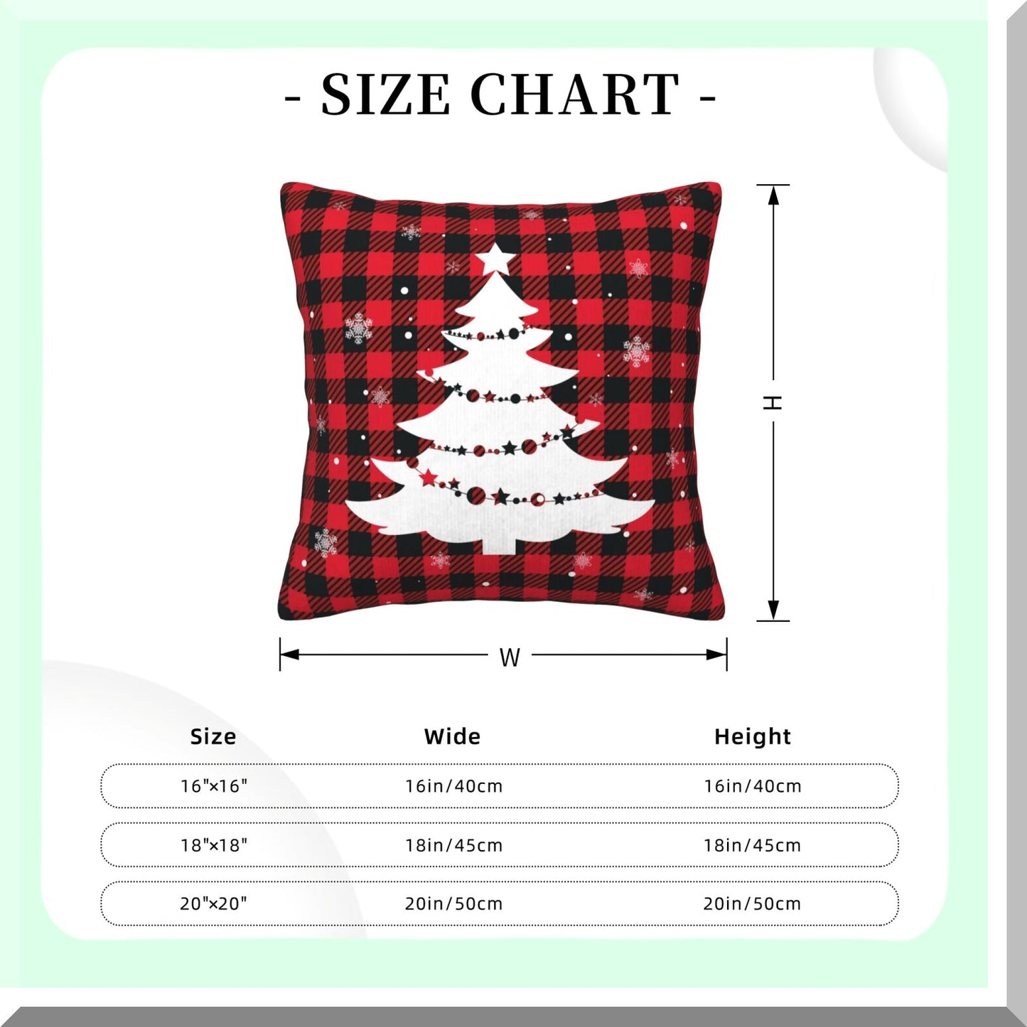 Snowflake Buffalo Plaid Pillow Covers - Set of 2 Winter Tree Cushion Cases for Xmas Farmhouse Decor - Red & Black 18x18 Inch Throw Pillows for Outdoor Sofa & Couch