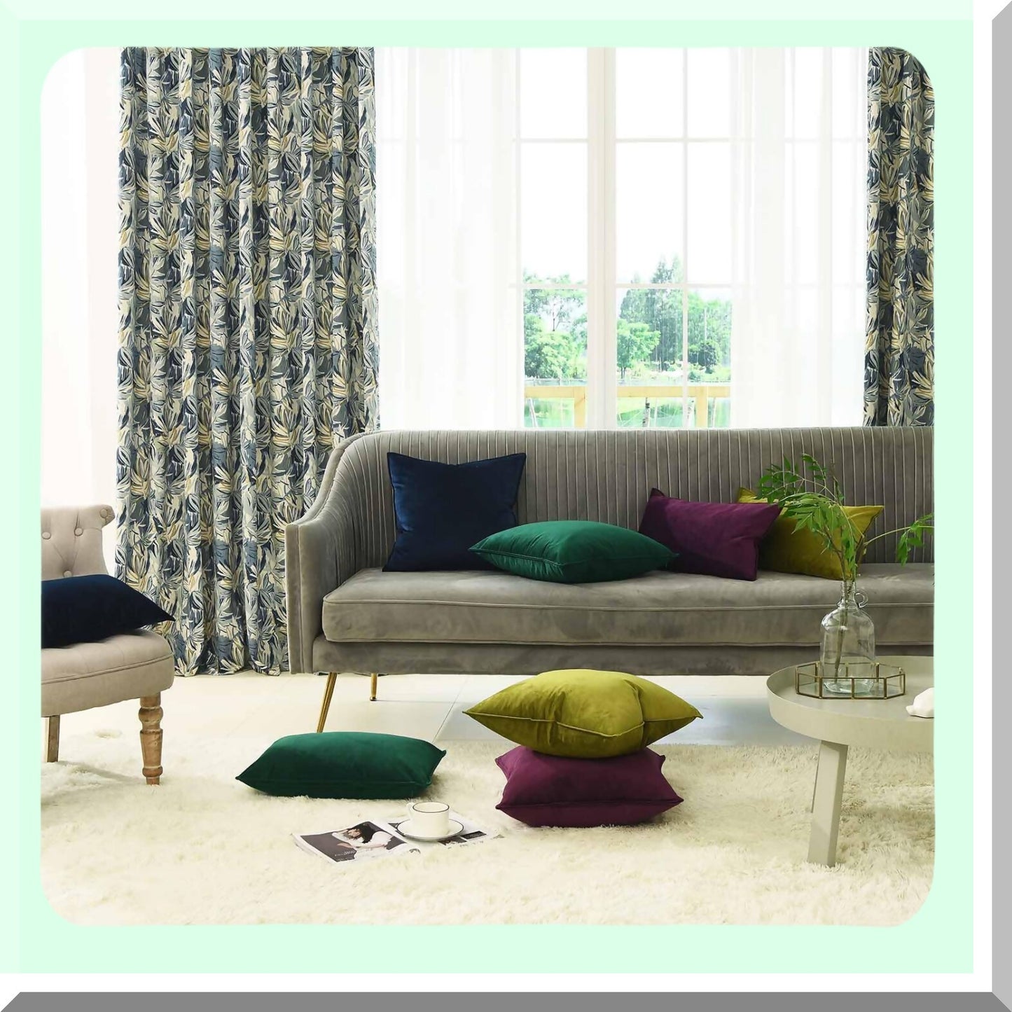 Luxury Navy Velvet Cushion Covers 28x28 - Set of 2 | Decorative Soft Throw Pillow Cases with Invisible Zipper for Sofa, Couch, Bed - Elegant Home Decor