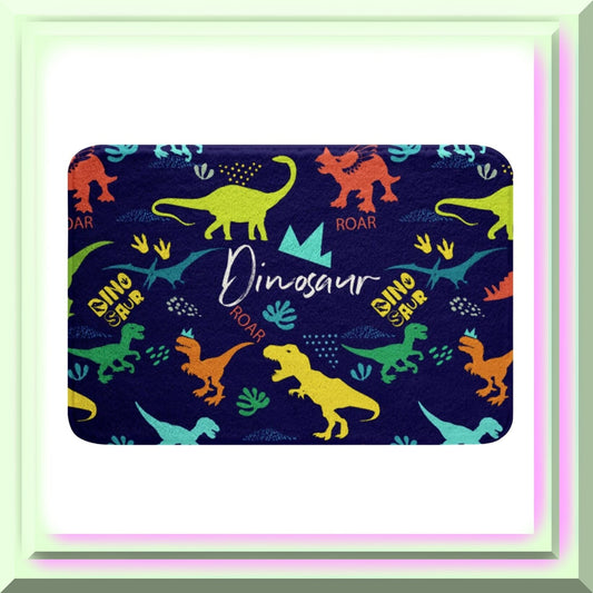 Dinosaur Bath Rug Boys Animal Cartoon Microfiber 20x32