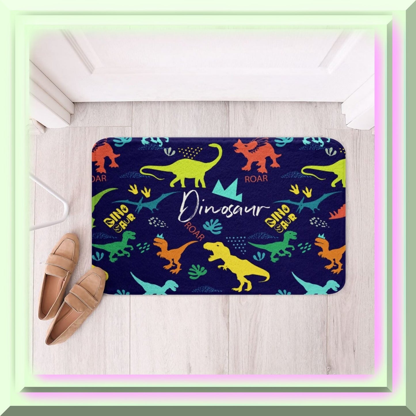 Dinosaur Bath Rug Boys Animal Cartoon Microfiber 20x32