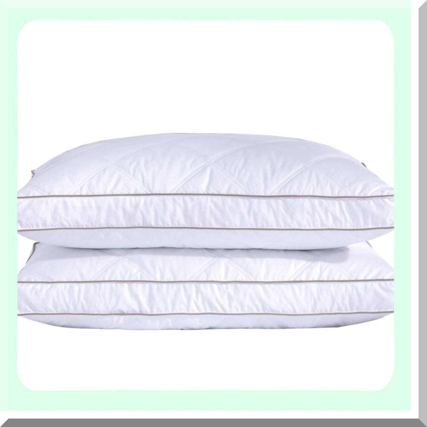 Luxury Plush Feather Down Pillows - Hotel Collection Bedding Set of 2, Standard Size Gusseted Sleeping Pillows for Ultimate Comfort and Support