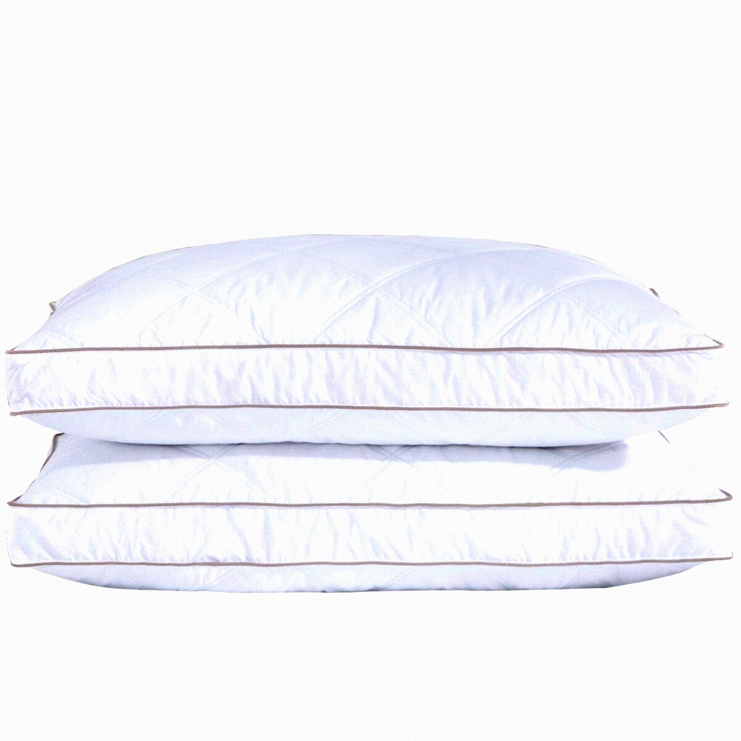 Luxury Plush Feather Down Pillows - Hotel Collection Bedding Set of 2, Standard Size Gusseted Sleeping Pillows for Ultimate Comfort and Support