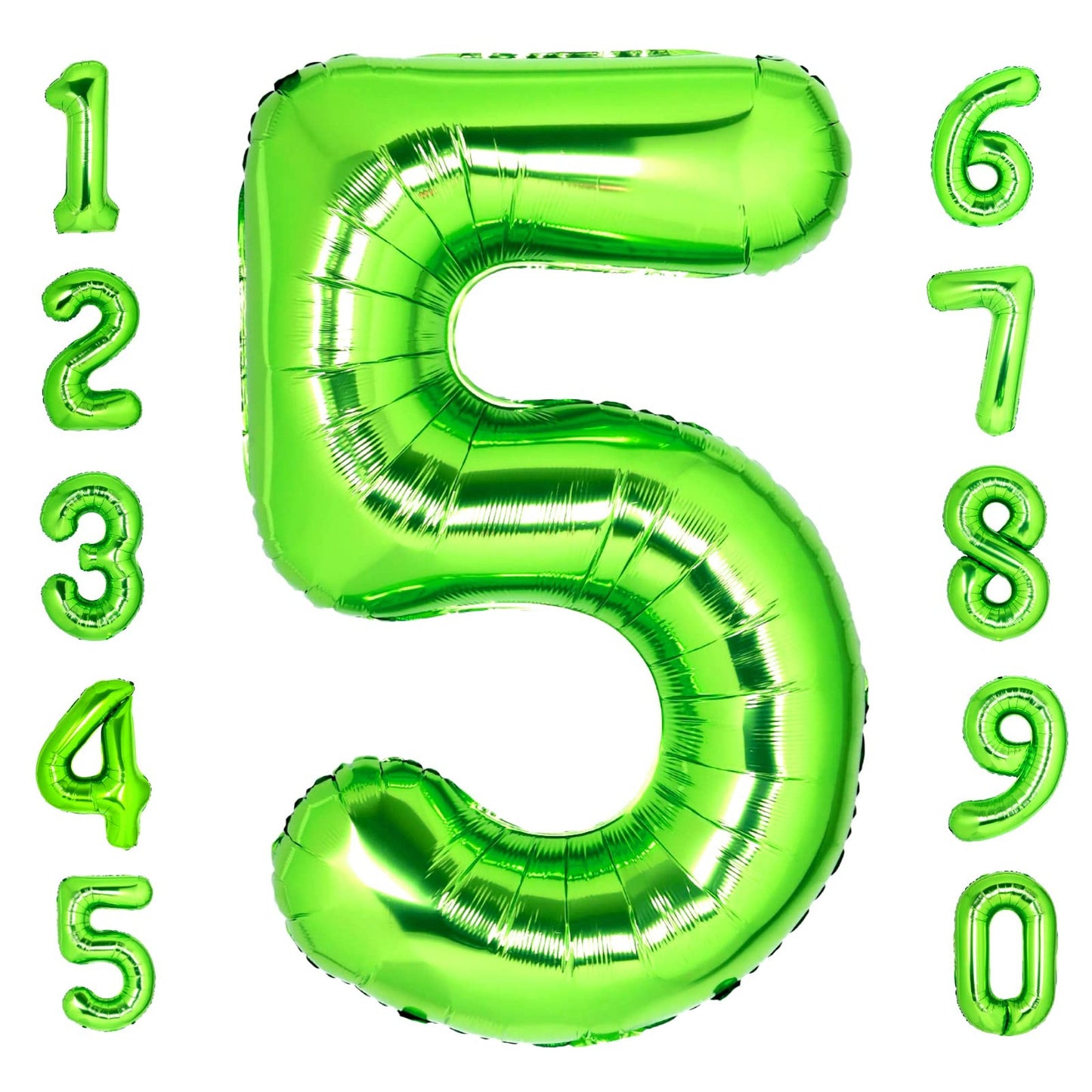 Giant Green Number 5 Birthday Balloon - Jumbo 40" 5th Birthday Party Decorations for Girls - Big Number 5 Years Old Balloon for Wedding Celebrations