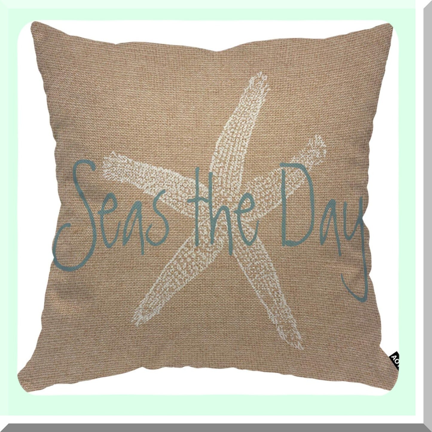 Starfish Serenity Pillow Cover - Coastal Ocean Wildlife Decorative Cushion Case for Home Couch Bed - Seas The Day Theme - 18x18 Inch Square Pillow Cover
