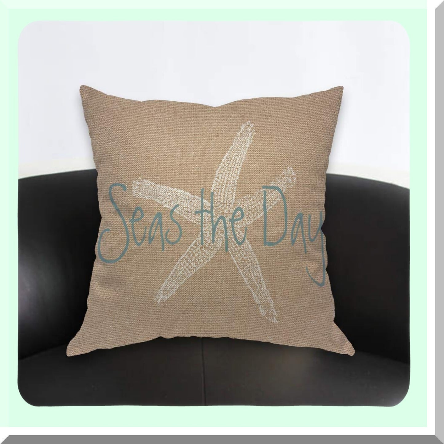 Starfish Serenity Pillow Cover - Coastal Ocean Wildlife Decorative Cushion Case for Home Couch Bed - Seas The Day Theme - 18x18 Inch Square Pillow Cover