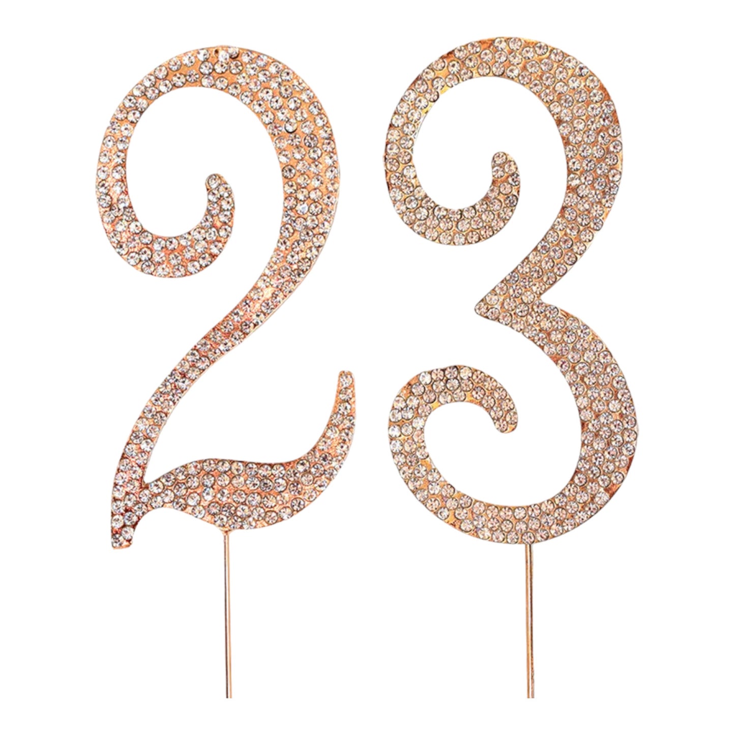 Sparkly 23rd Birthday Cake Topper with Rhinestones