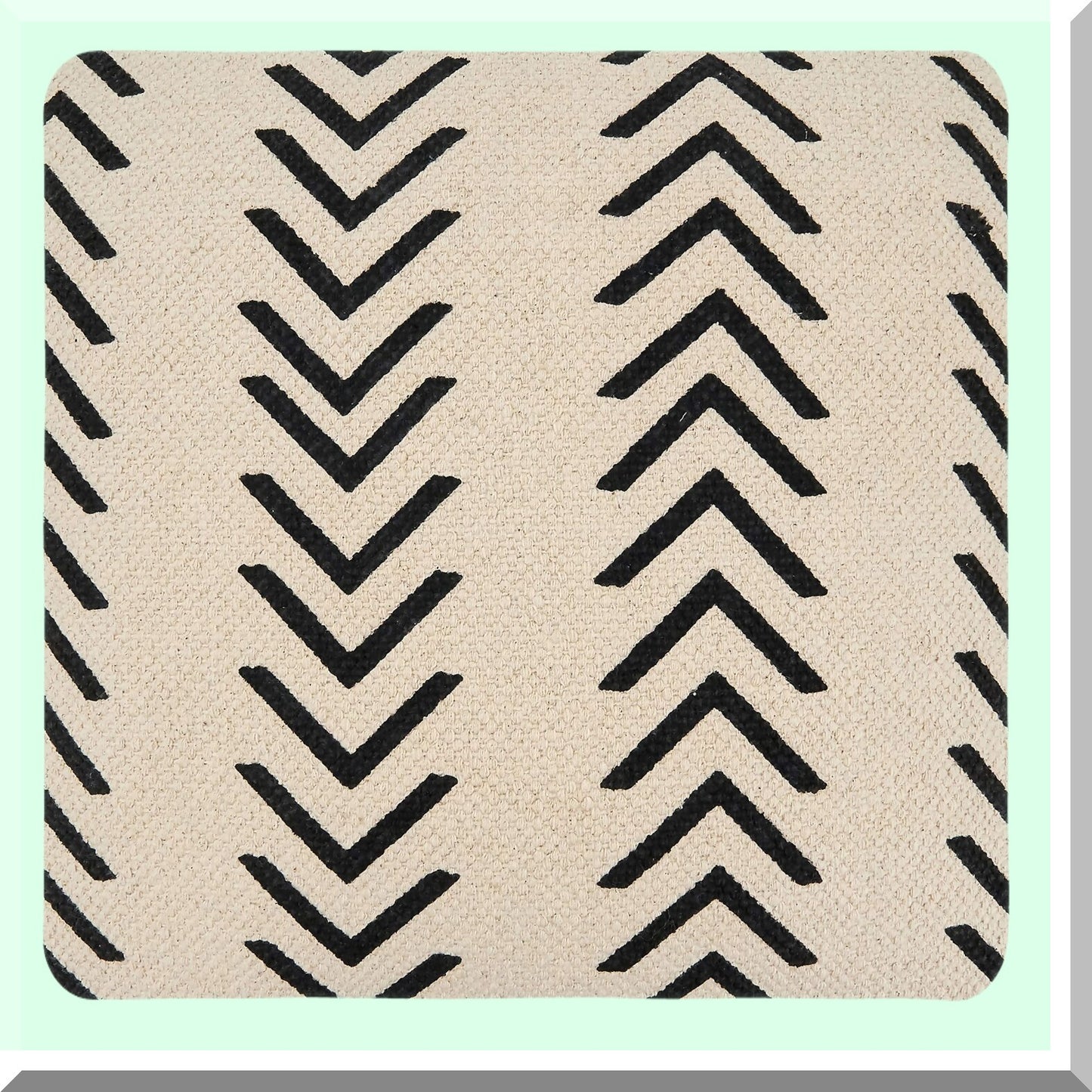 Natural Chevron 22" Pillow Cover - Modern Geometric Decorative Cushion Case for Home Sofa Bed - Soft Cotton Linen Blend - Farmhouse Style Accent Pillow