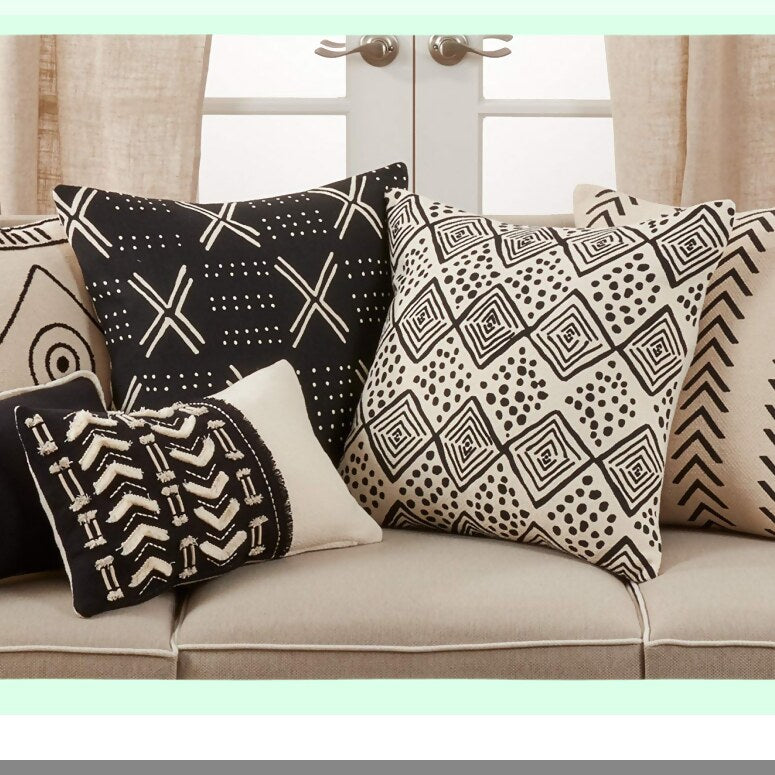 Natural Chevron 22" Pillow Cover - Modern Geometric Decorative Cushion Case for Home Sofa Bed - Soft Cotton Linen Blend - Farmhouse Style Accent Pillow