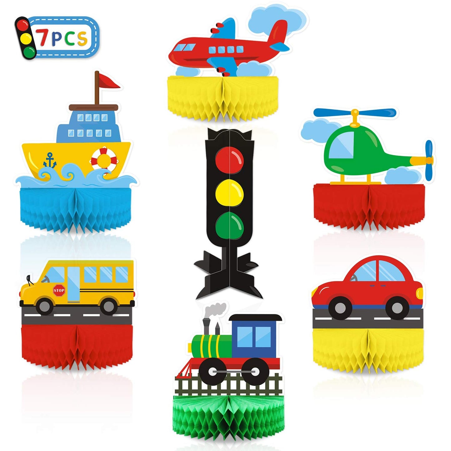 Transportation Honeycomb Centerpieces for Parties