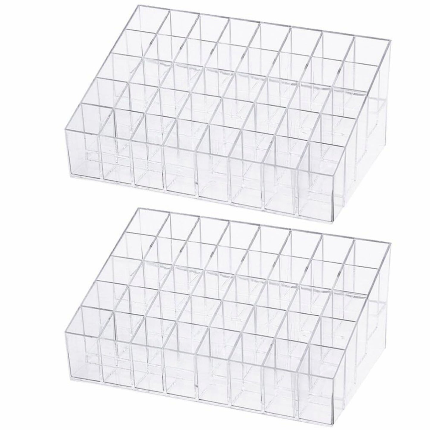 Makeup Organizer Stand 2Pcs Clear Acrylic 40 Grids