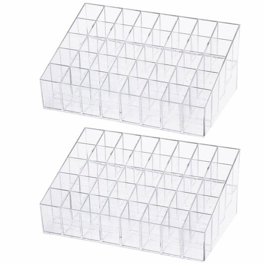 Makeup Organizer Stand 2Pcs Clear Acrylic 40 Grids