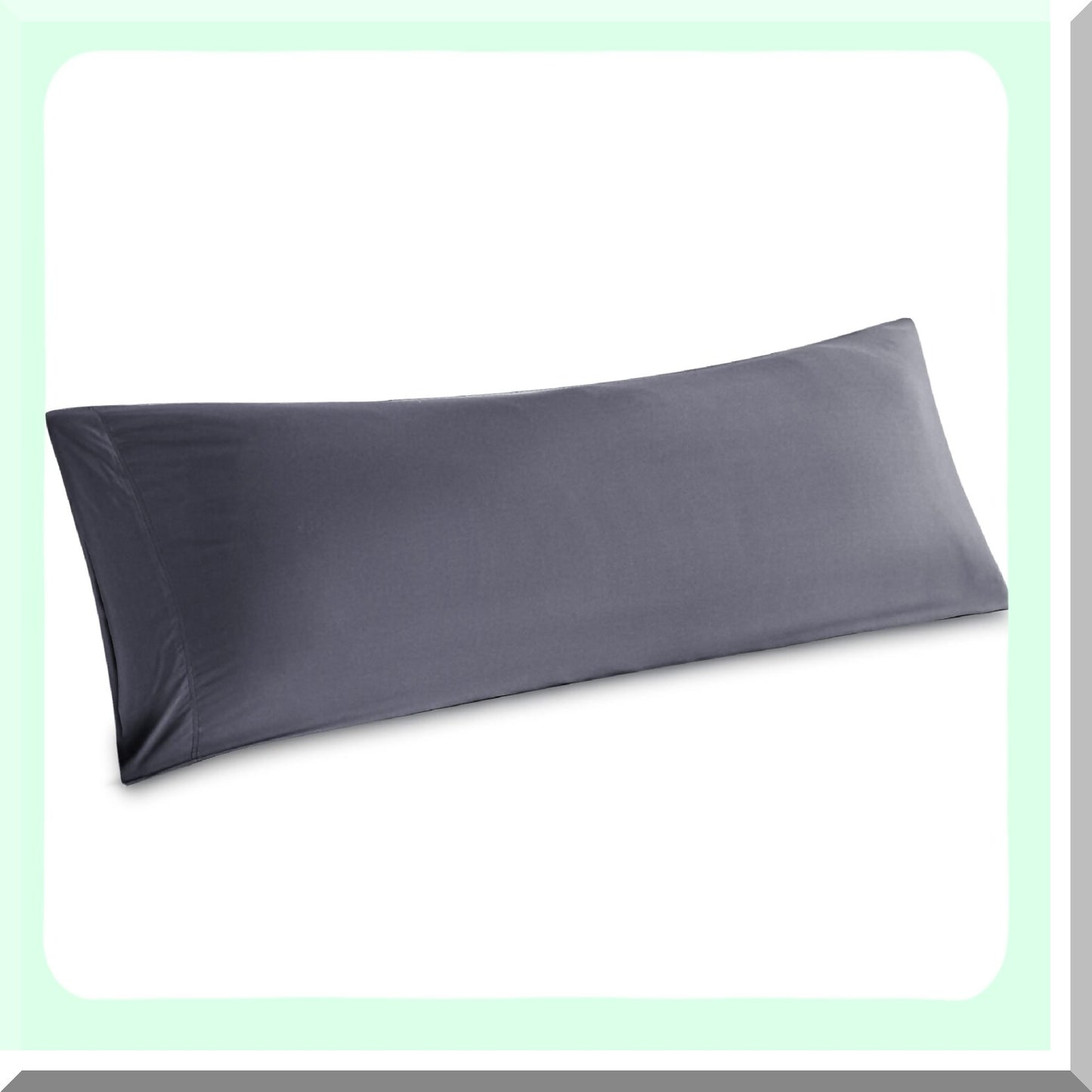 CoolBamboo Body Pillowcase - Dark Grey Cooling Cover, Soft Breathable Rayon, Envelope Closure, 20x54 Inches - 1 Pack