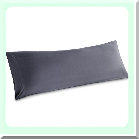 CoolBamboo Body Pillowcase - Dark Grey Cooling Cover, Soft Breathable Rayon, Envelope Closure, 20x54 Inches - 1 Pack