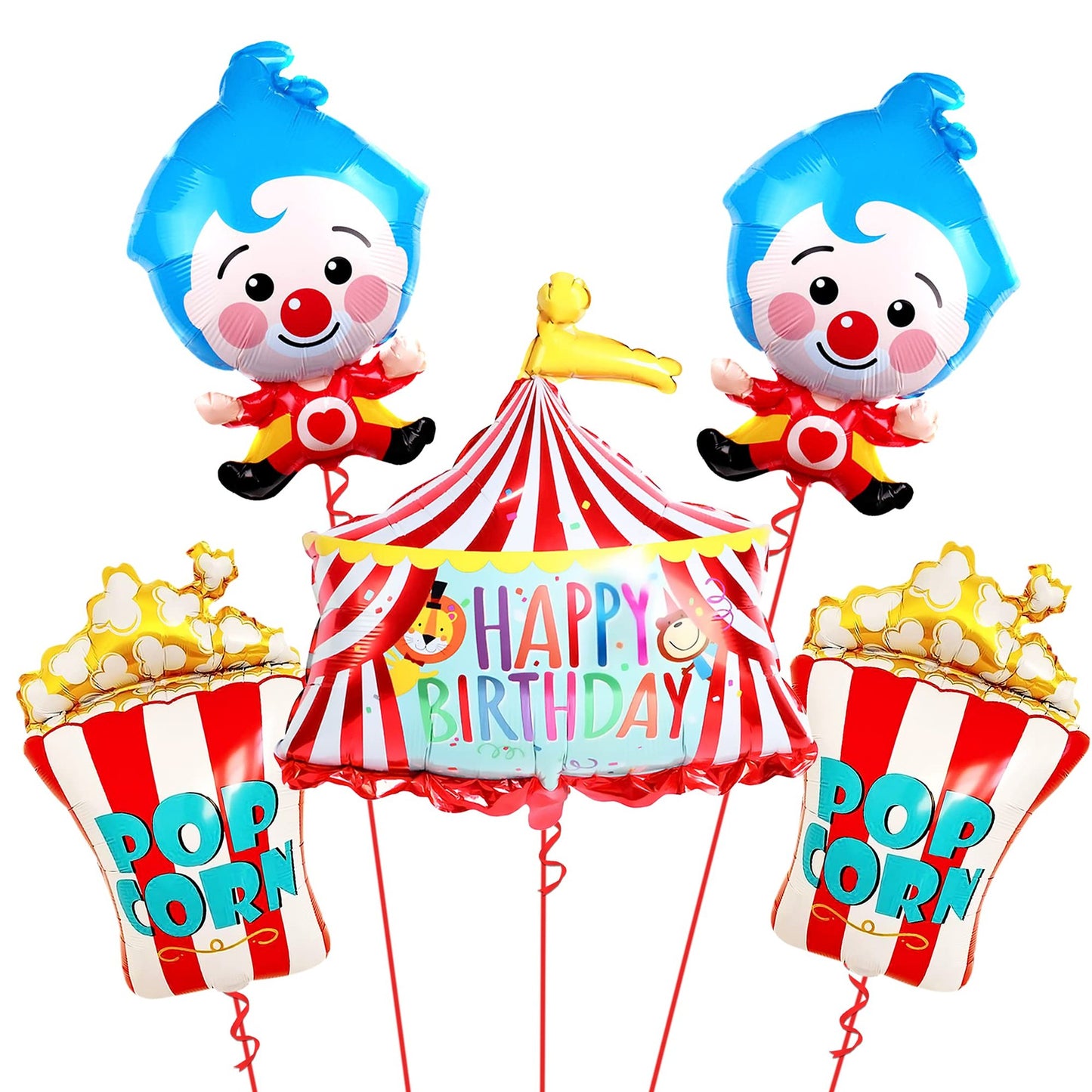 Colorful Circus Theme Balloons Pack of 5 for Party Decorations