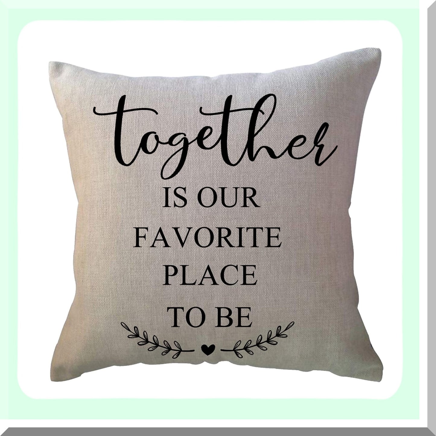Family Harmony Farmhouse Pillow - Together Home Quotes 18x18 Rustic Decorative Cushion Cover - Country Words Sofa/Couch/Porch Pillowcases