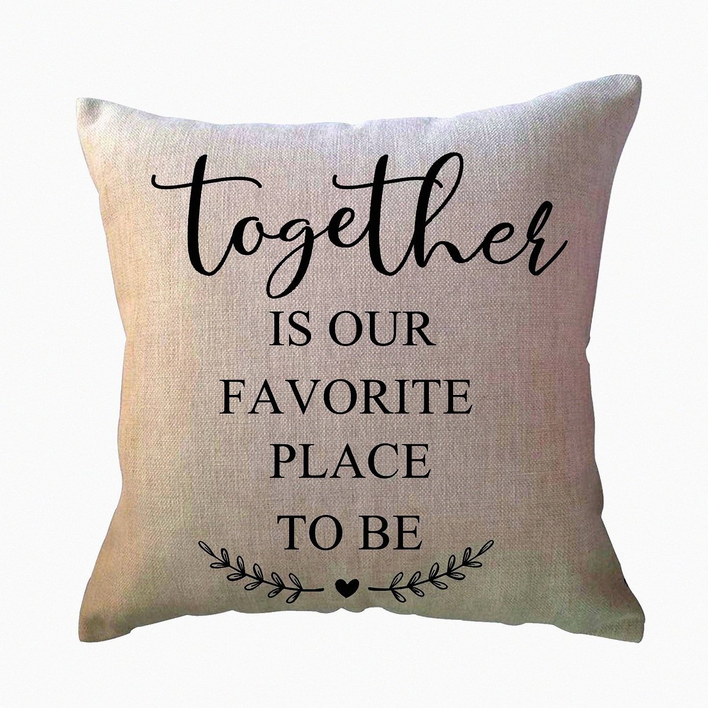 Family Harmony Farmhouse Pillow - Together Home Quotes 18x18 Rustic Decorative Cushion Cover - Country Words Sofa/Couch/Porch Pillowcases