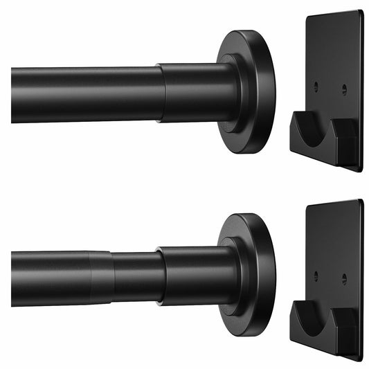 Matte Black Adjustable Shower Curtain Rod 32-80"