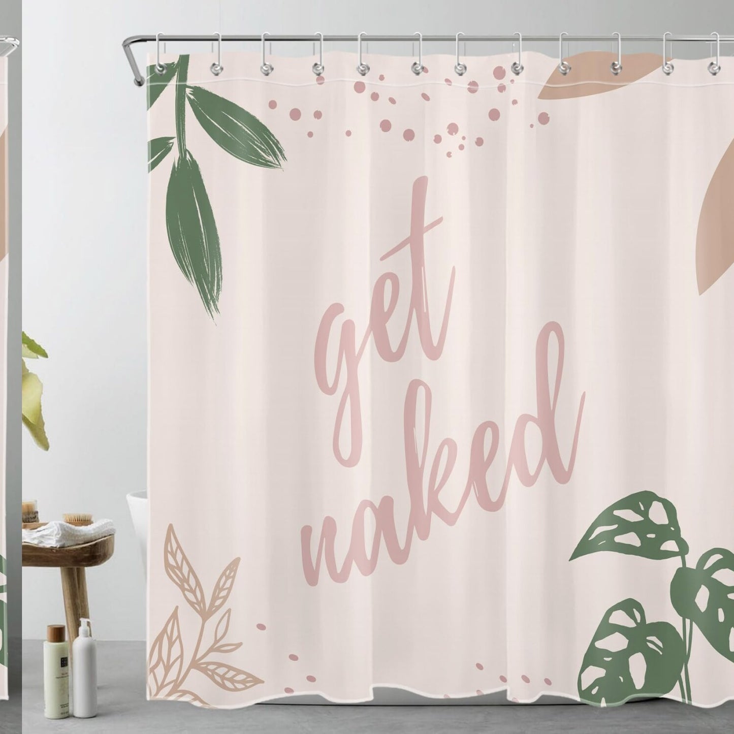Green Leaves Shower Curtain 72x72 inch