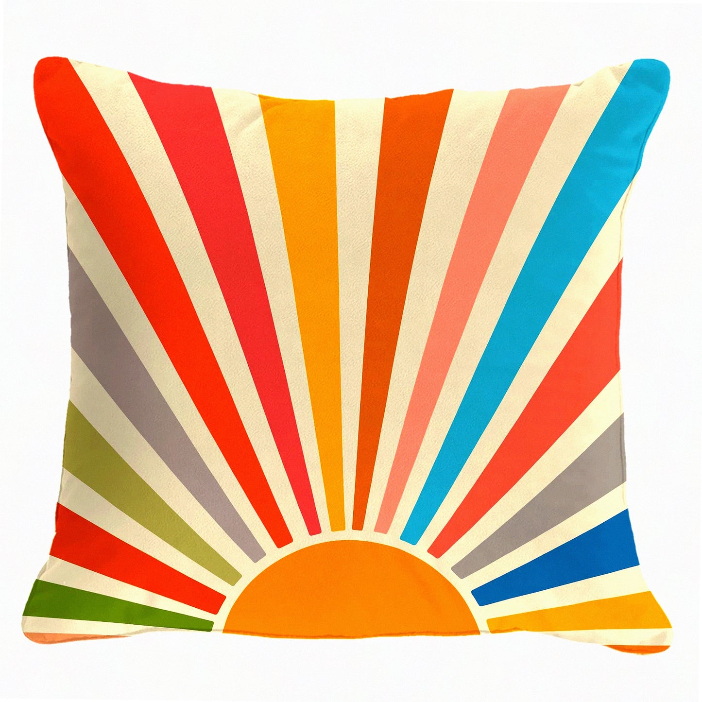 Sunrise Sunset Colorful Abstract Boho Throw Pillow Cover - 18x18 Inch - Home Bedroom Decorations - Soft Pillow Case - Sunshine Pillowcase