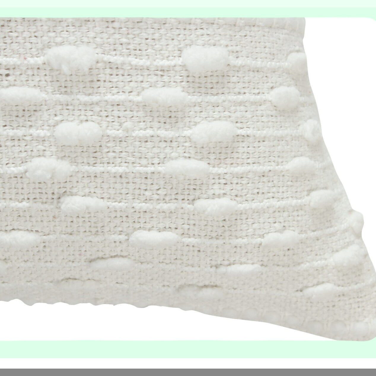 Farmhouse Boho Tufted Pillow Cover Set - 18x18 Inch Cotton Hand Woven Decorative Design for Couch Sofa Bedroom - Off White Textured Hug Pillowcases - 2 Pc Pack