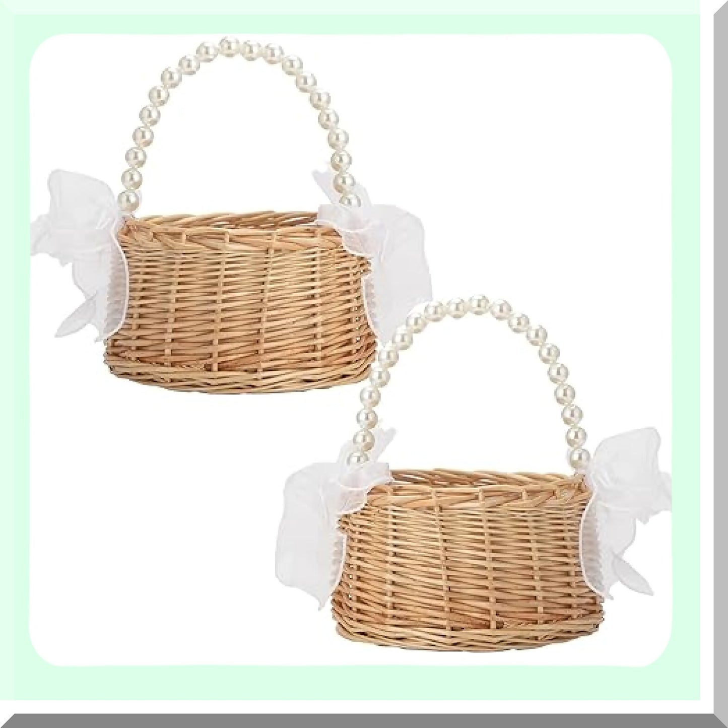 Decorative Wicker Flower Basket for Weddings and Home
