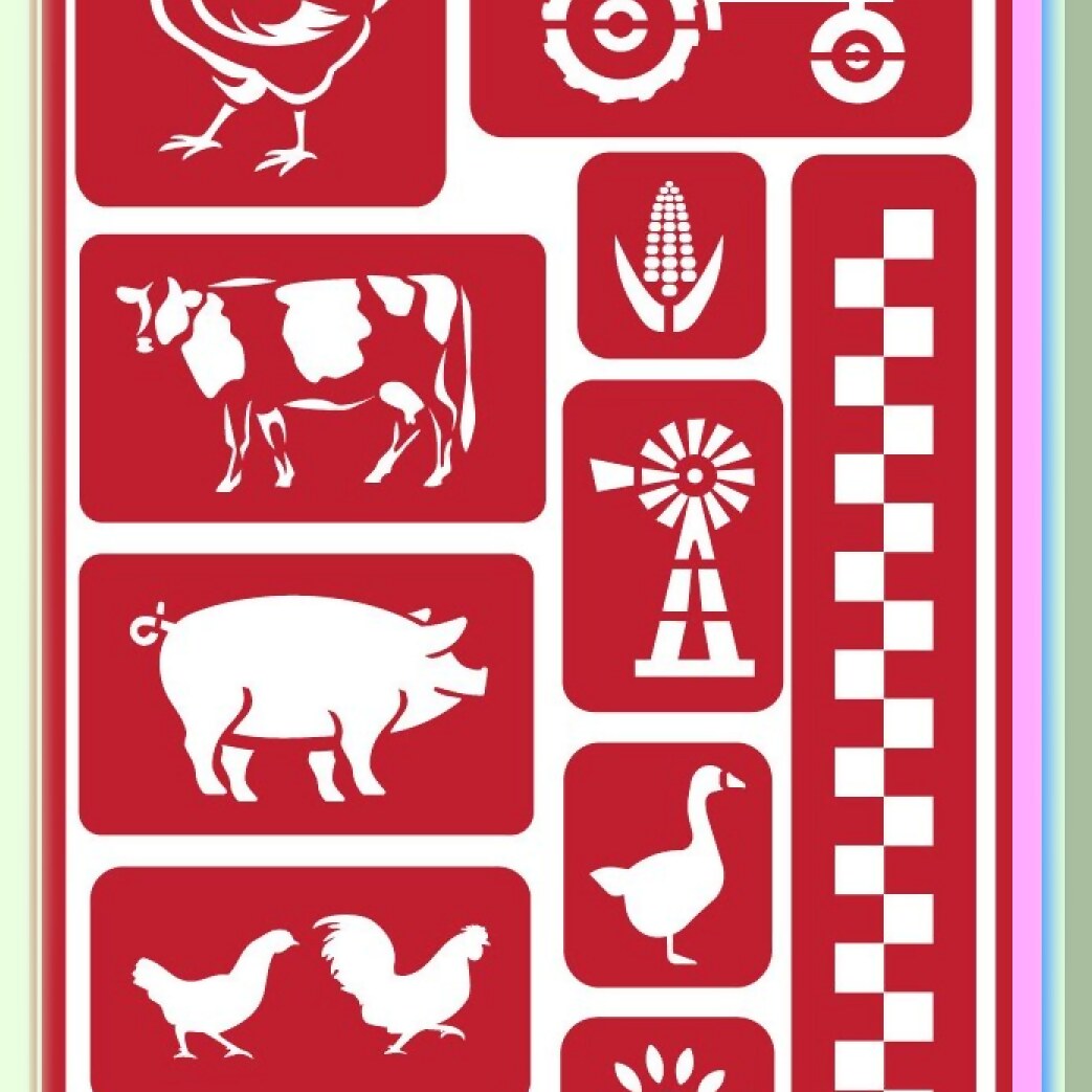 Farm Friends Tractor Etching Stencil Set