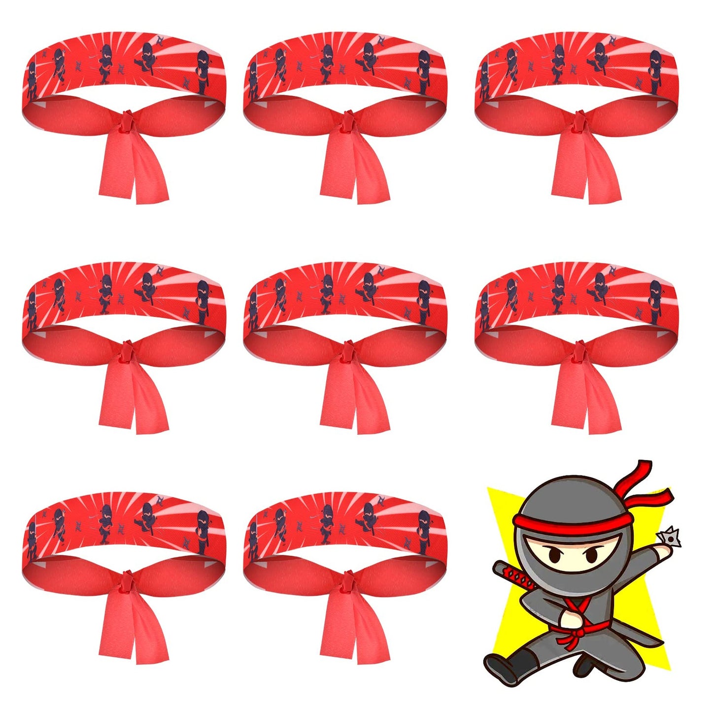 Ninja Party Pack - 12 Ninja Headbands for Karate Birthday Decorations & Favors. Ultimate Ninja Party Supplies for a Fun and Exciting Celebration!