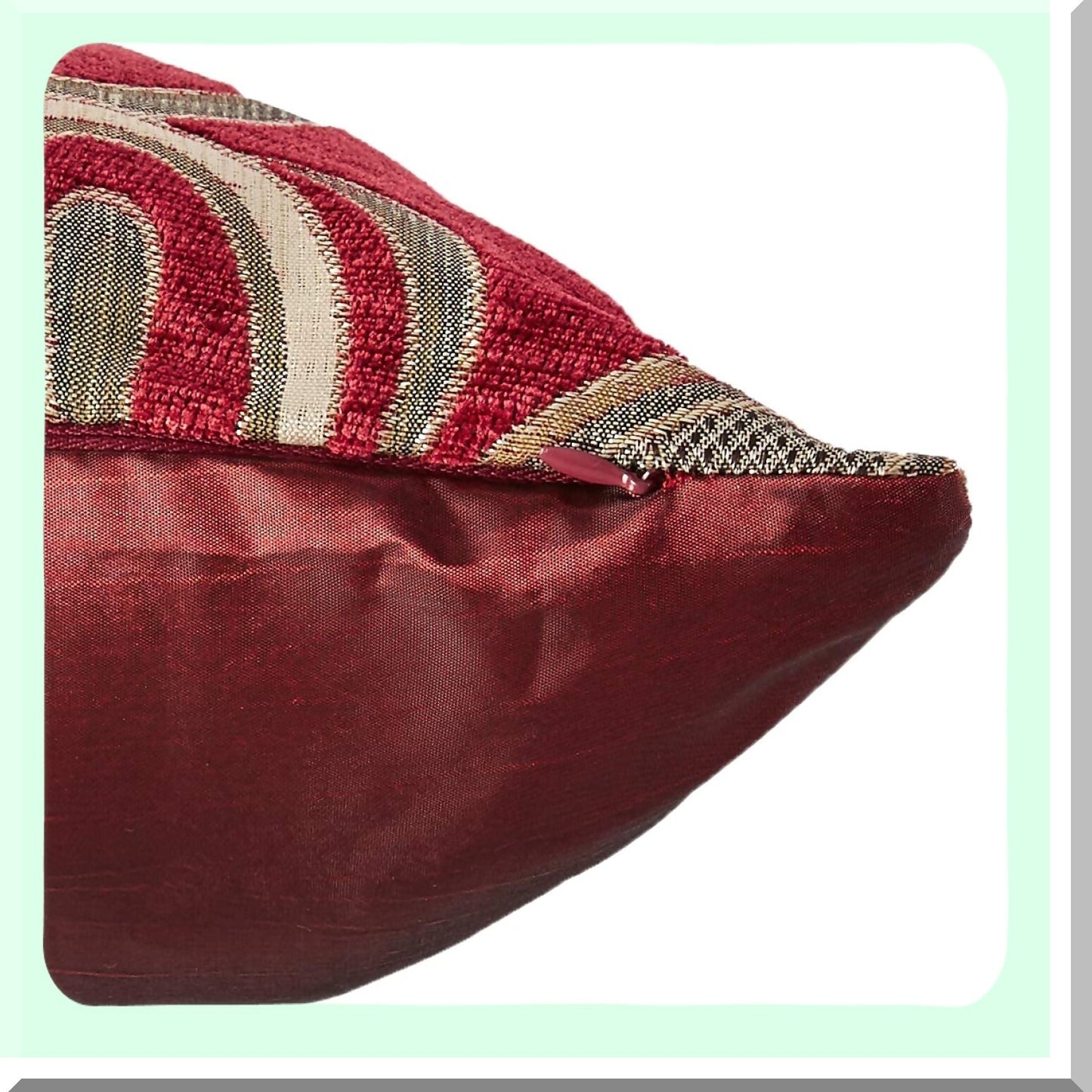 Vintage Floral Chenille Burgundy Cushion Cover - 18" x 18"