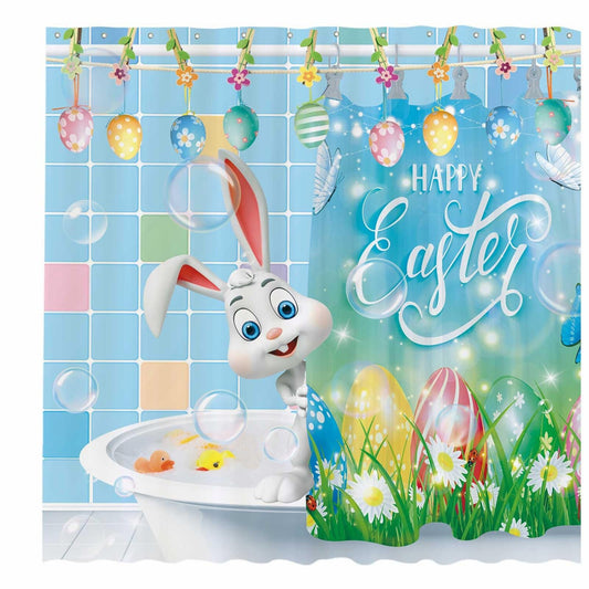 72" x 72" Funny Bunny Shower Curtain Polyester Fabric