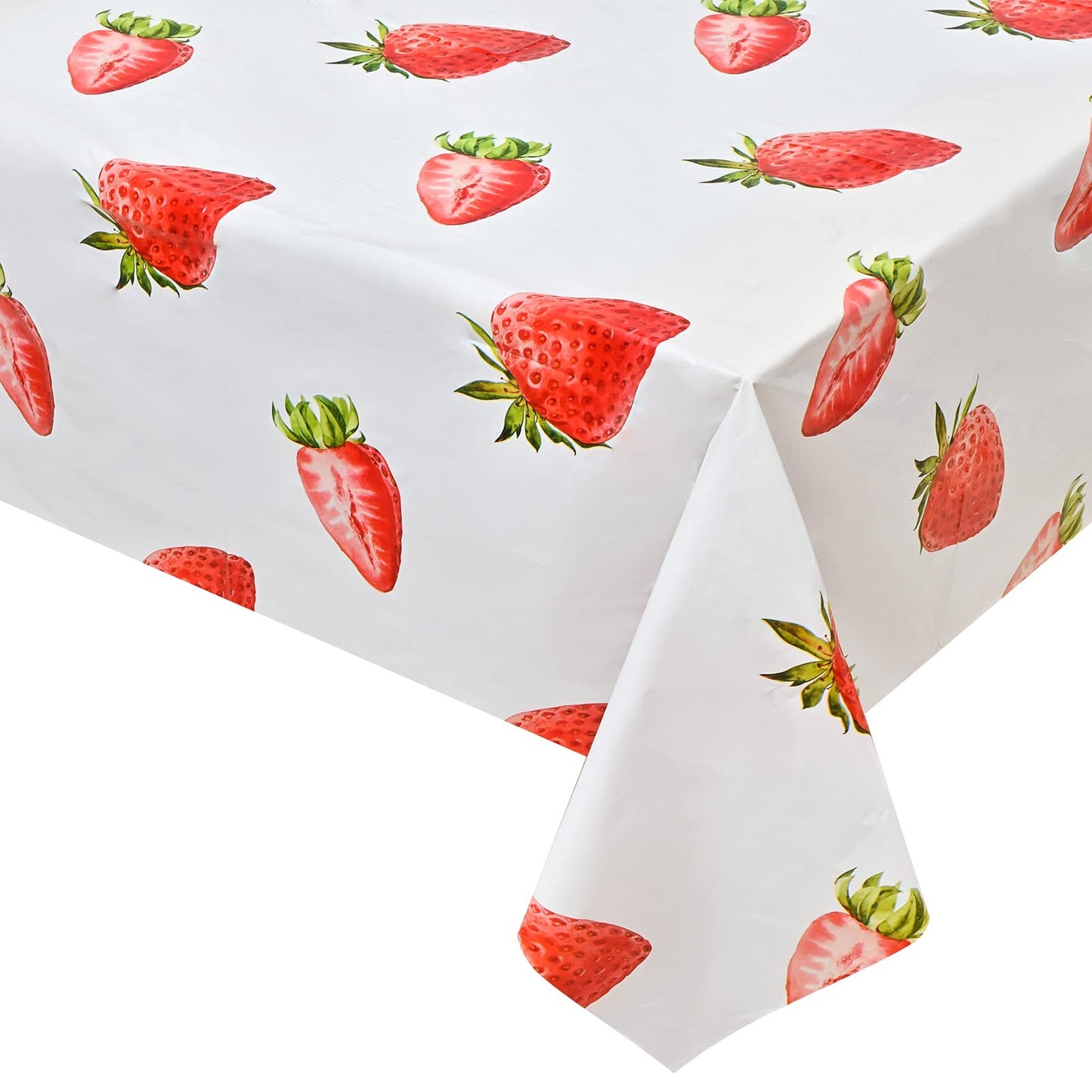 Strawberry Tablecloths for Party, 2 Pack, 87x51 Inches