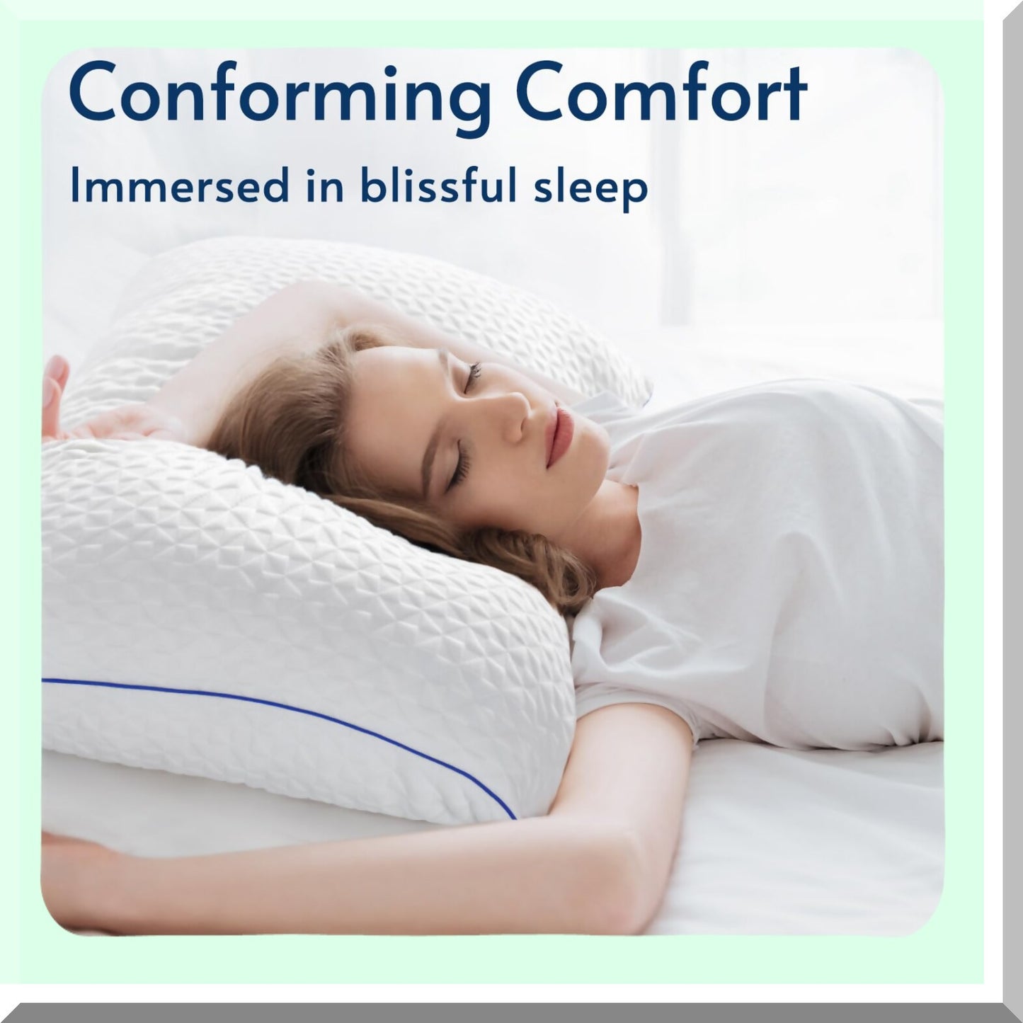 AdjustaFoam Queen Pillow Set - 2 Pack Shredded Memory Foam Pillows for Side Back Stomach Sleepers. Adjustable Firmness, Washable Cover 20"x30".