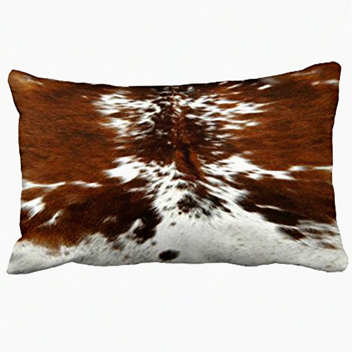 Cowhide Print Tri Color Pillowcase - 12 x 20 Brown Throw Pillow Cover