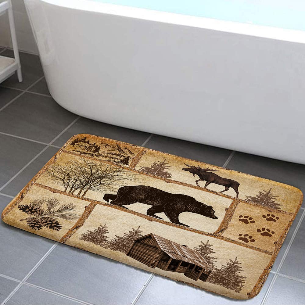 Rustic Cabin Bath Rug 17x29 Inch