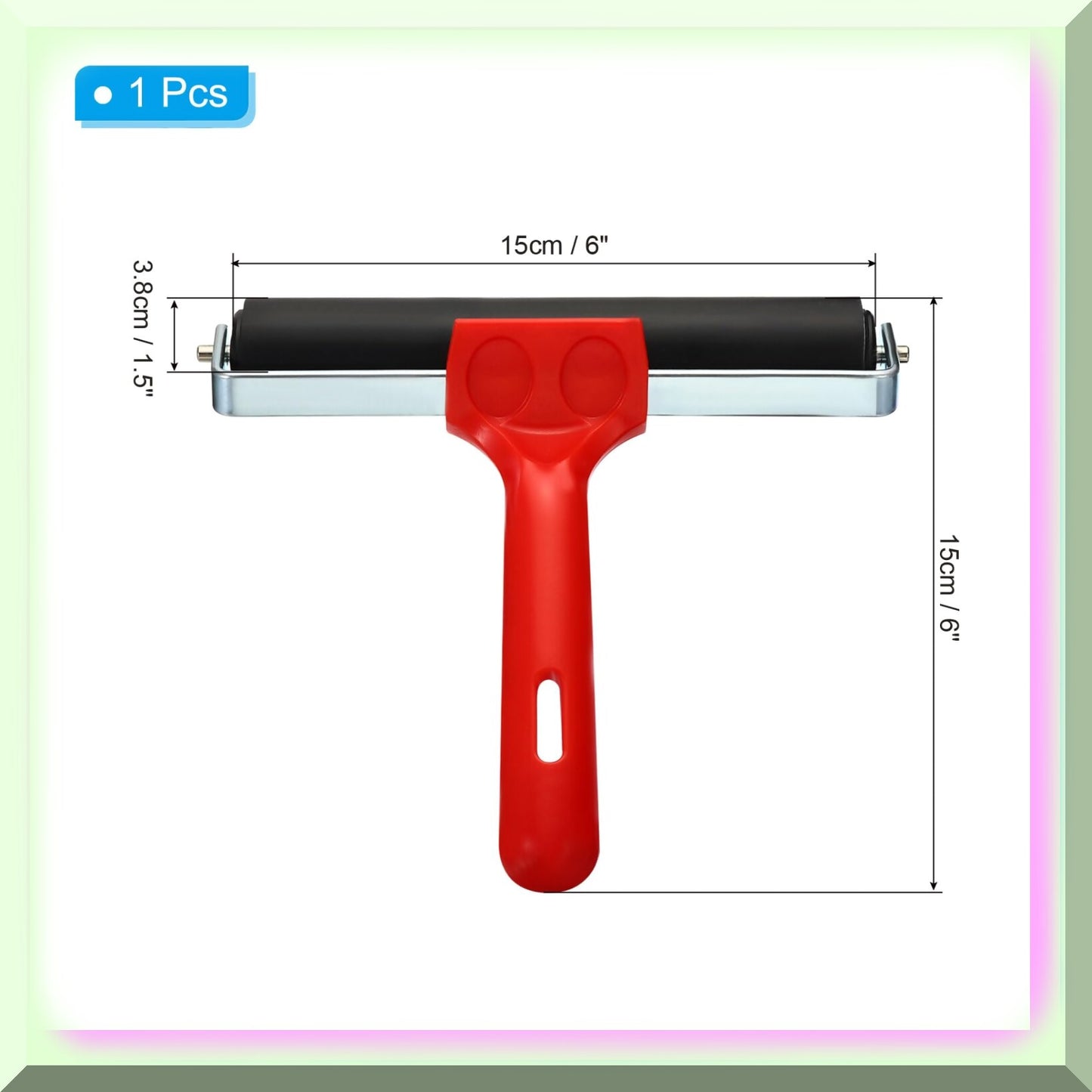 6-Inch Black Rubber Roller Brayer