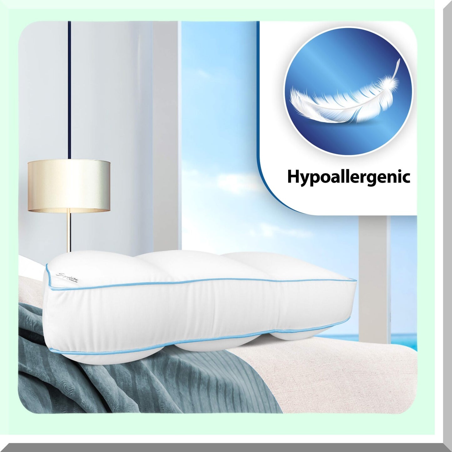 CoolDream Microbead Pillow - Hypoallergenic, Ultra Soft, Premium Bed Pillow for a Signature Stay Cool Experience in White