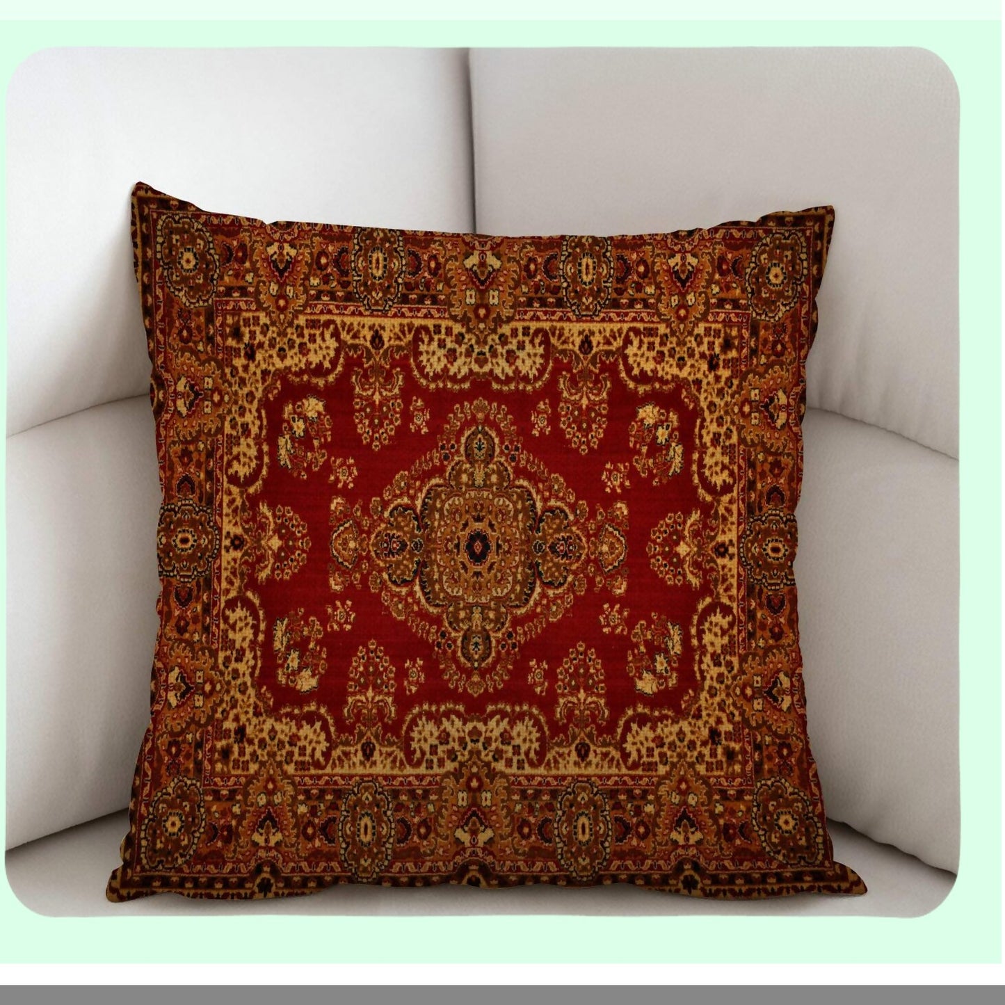 Vintage Boho Farmhouse Pillow Cover - Retro Ornament Decorative Square Throw Pillow Case for Sofa Couch - Cotton Linen 18x18 Inch