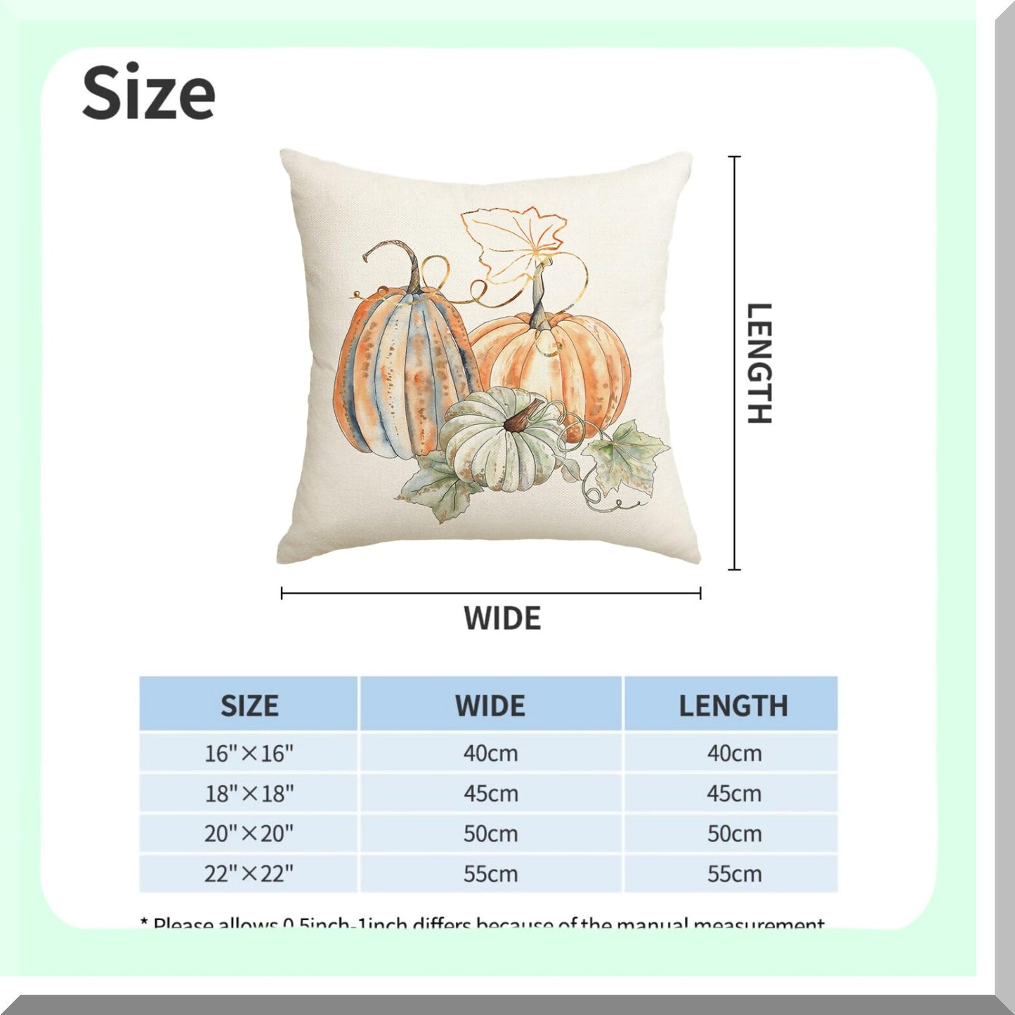Autumn Harvest Pillow Covers Set - White Pumpkin Decorative Cushion Case 18x18 - Teal Orange Grey Farmhouse Throw Pillows for Couch Bed Sofa - Thanksgiving Outdoor Pumpkins Decoration