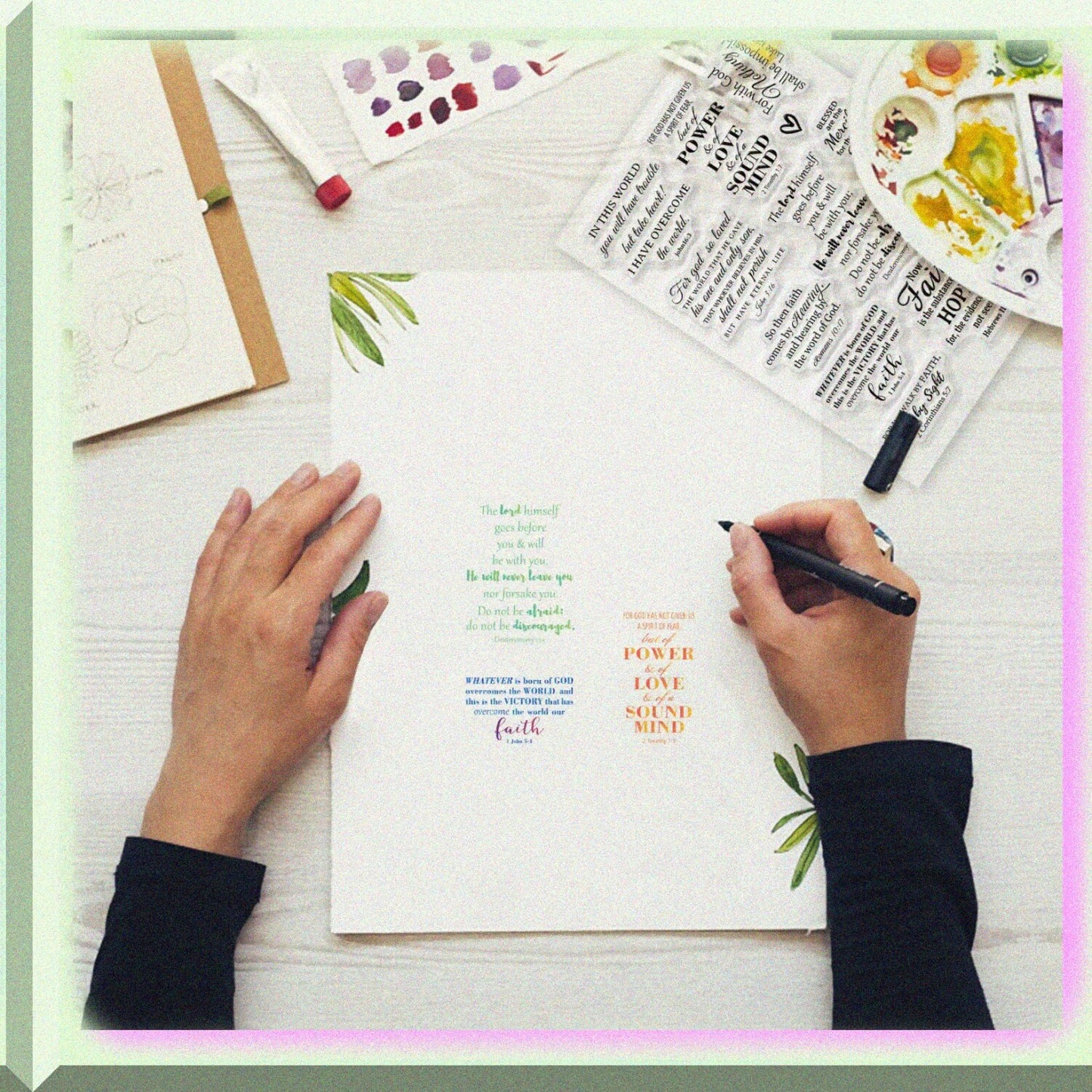 Christian Clear Silicone Stamps for Card Making, Inspirational Words