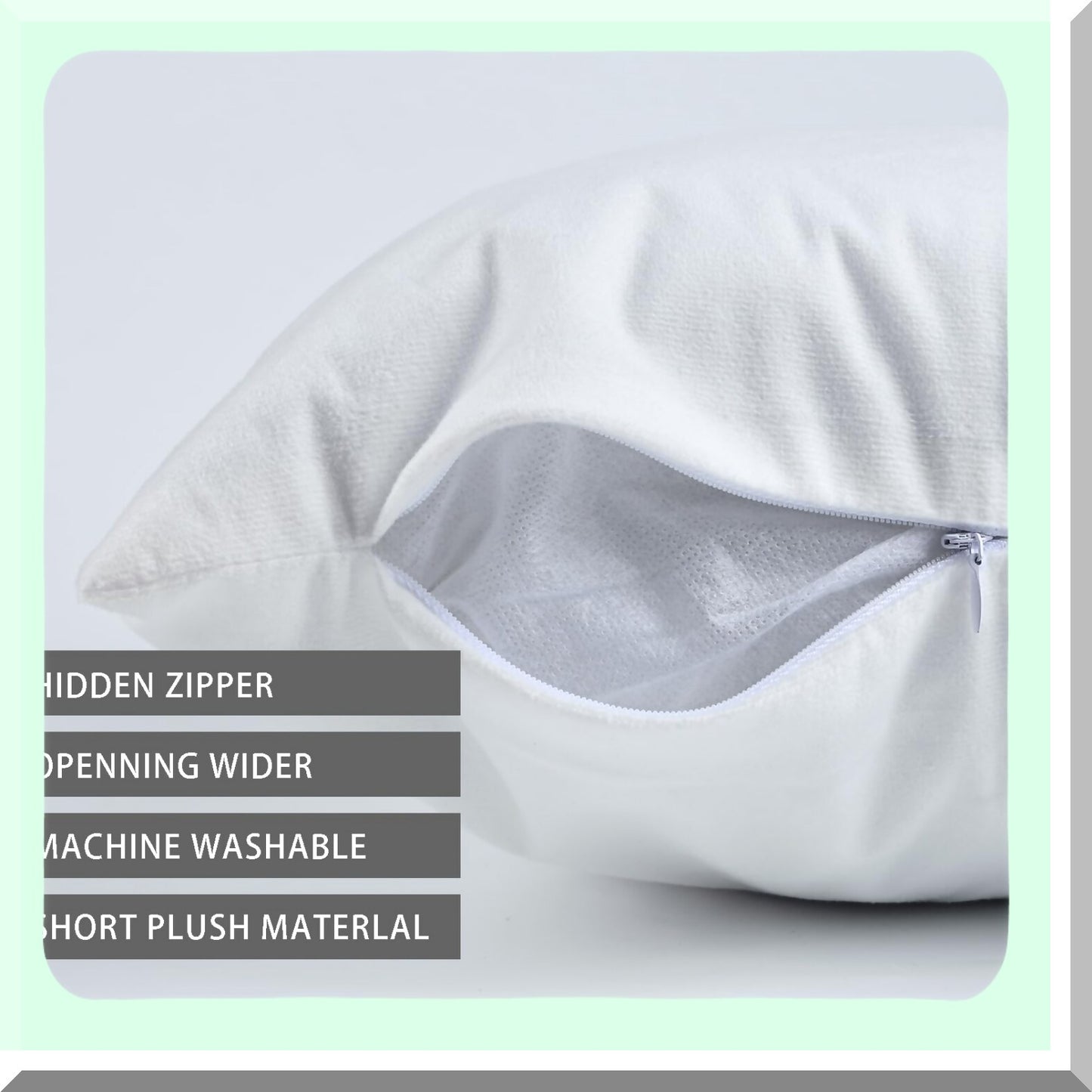 Boho Persian Cotton Pillow Covers - Set of 2 Monaco Rug Cushion Cases 18x18 inch Double Sided Pattern for Couch Sofa Bed Decor - Soft Green Decorative Pillows