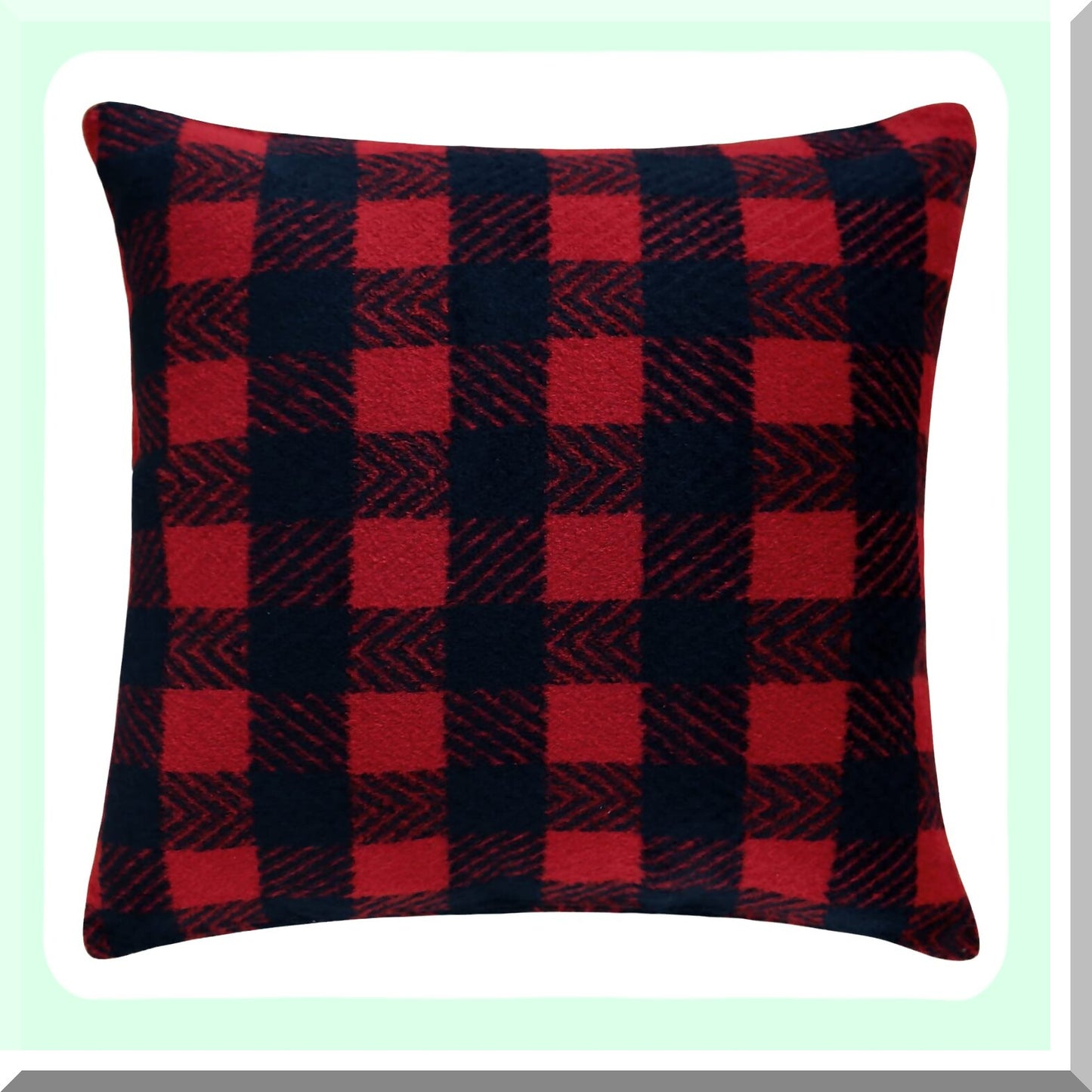 Tartan Plaid Sofa Pillow Covers Set - Red & Navy Blue Decorative Cushion Cases 18x18 - Scottish Throw Pillow Covers - Pack of 4